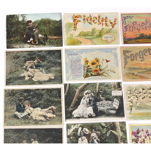 211 - Group of postcards including show cards, language and flower examples