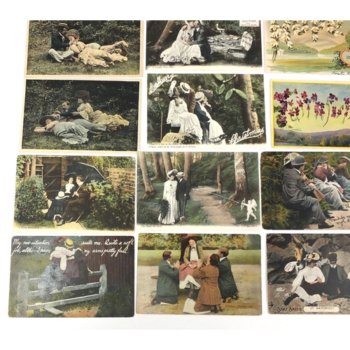 211 - Group of postcards including show cards, language and flower examples