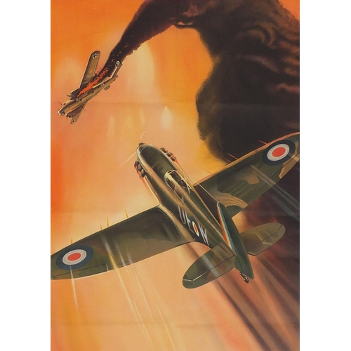 177 - Military interest forward to victory poster, depciting a spitfire, 101cm x 63cm