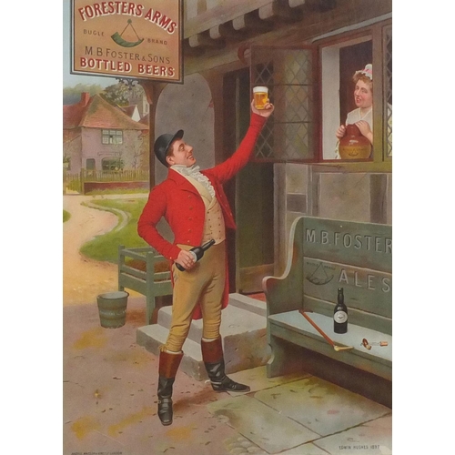 1018 - Victorian Foster Arms bottled beers advertising coloured prints, Hazell Watson and Viney of London L... 