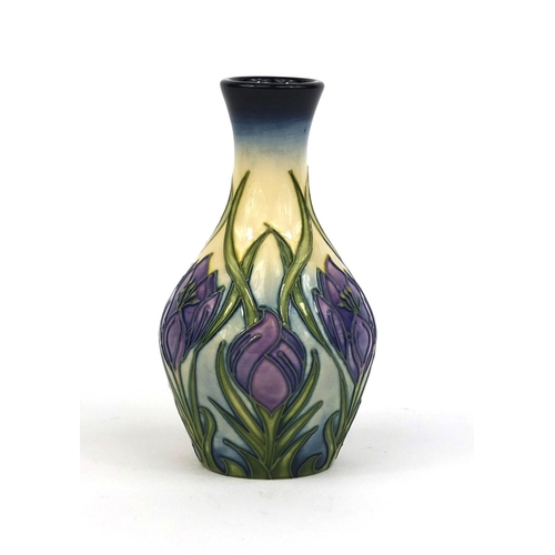 2169 - Moorcroft pottery vase by Rachel Bishop, hand painted and tube lined with stylised flowers, factory ... 