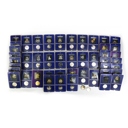 2402 - The Great British Regiment, fifty one boxed silver medals and badges by the Birmingham, limited edit... 