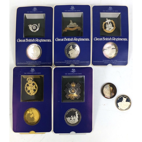 2402 - The Great British Regiment, fifty one boxed silver medals and badges by the Birmingham, limited edit... 