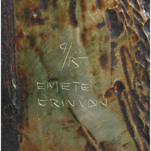 970 - Bruce Onobrakpeya - Metal foil relief mounted onto board, five standing figures, date 1982, titled '... 