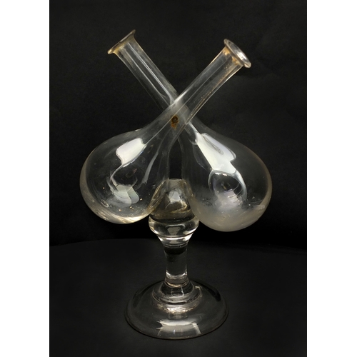 573 - Antique oil and vinegar glass bottle, 24cm high