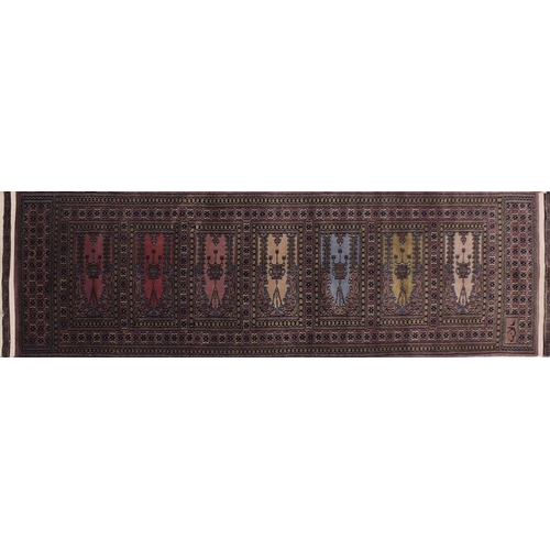2048 - Rectangular Pakistan carpet runner having an all over Saph design, 200cm x 61cm
