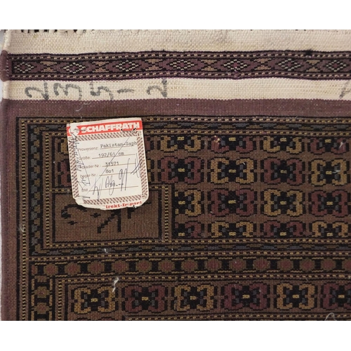 2048 - Rectangular Pakistan carpet runner having an all over Saph design, 200cm x 61cm