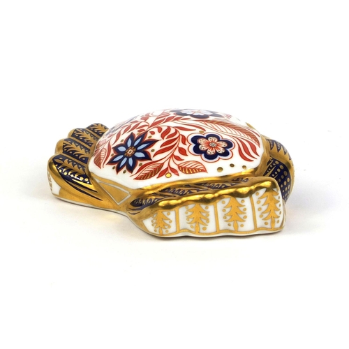 2090 - Royal Crown Derby crab paperweight, factory marks to the base, 12cm wide