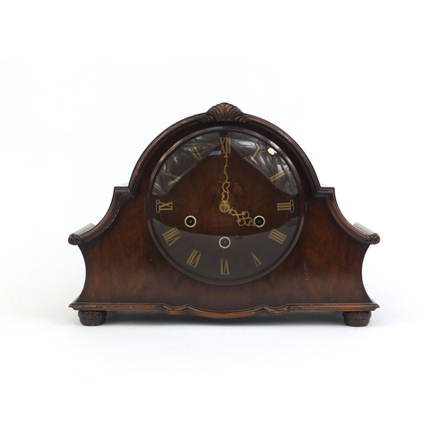 2129 - Smith's Whittington and Westminster chiming mantle clock, 26.5cm high