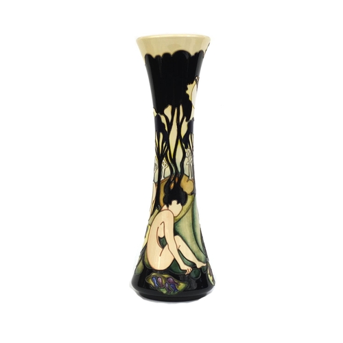 2167 - Large Moorcroft pottery Moon Shadows pattern trial vase, hand painted and tube lined with nude figur... 