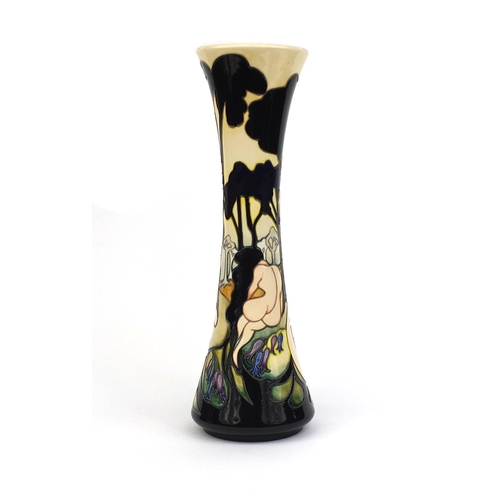 2167 - Large Moorcroft pottery Moon Shadows pattern trial vase, hand painted and tube lined with nude figur... 