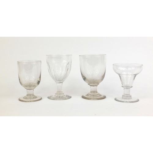 4217 - Group of four Georgian and glasses including zzz, the largest 16cm high