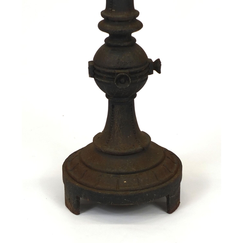 2050 - Victorian cast iron street lamp base, 163cm high