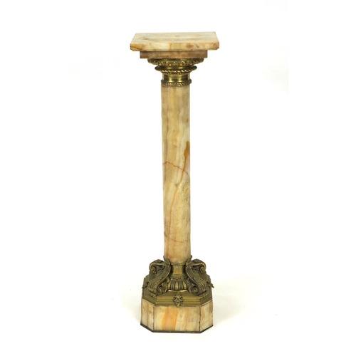 2014 - Onyx and ormalou pedestal stand, 108cm high
