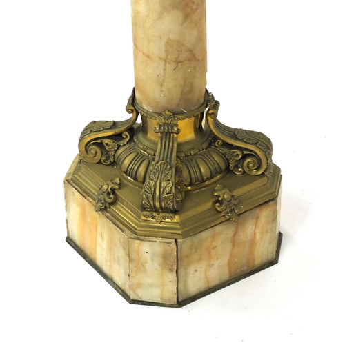 2014 - Onyx and ormalou pedestal stand, 108cm high