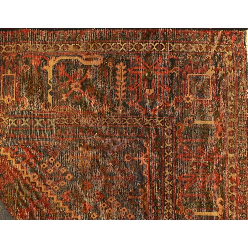 2016 - Rectangular Persian Meimeh carpet, having an all over stylised geometric design within geometric boa... 