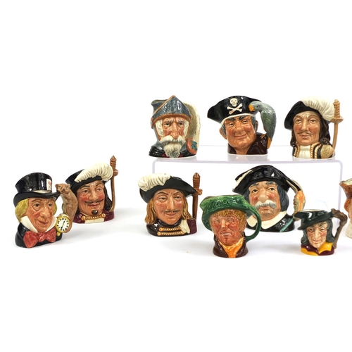 2124 - Group of miniature  Royal Doulton Toby jugs including Don Coati, Sancho Panca, Arriet, the largest 1... 