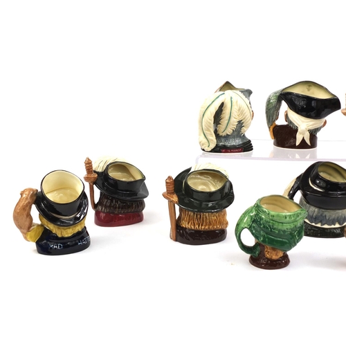 2124 - Group of miniature  Royal Doulton Toby jugs including Don Coati, Sancho Panca, Arriet, the largest 1... 