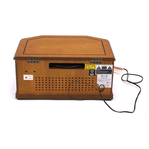 2216 - Retro Steeple stone turn table radio cassette CD player, 23cm high