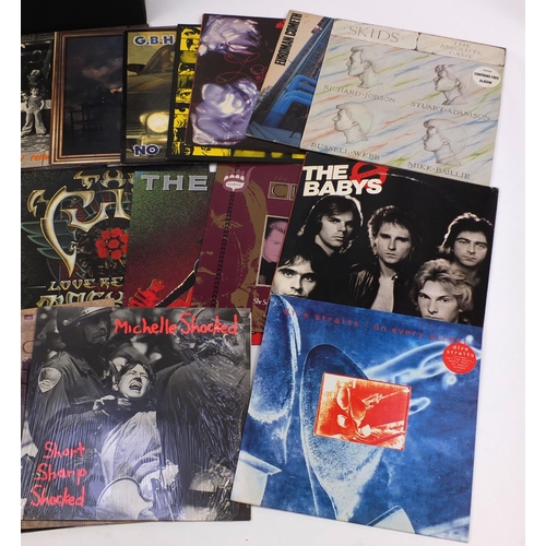 2302 - Case of LP records including Punk, Rock, Stranglers, Clash and Pixigs examples