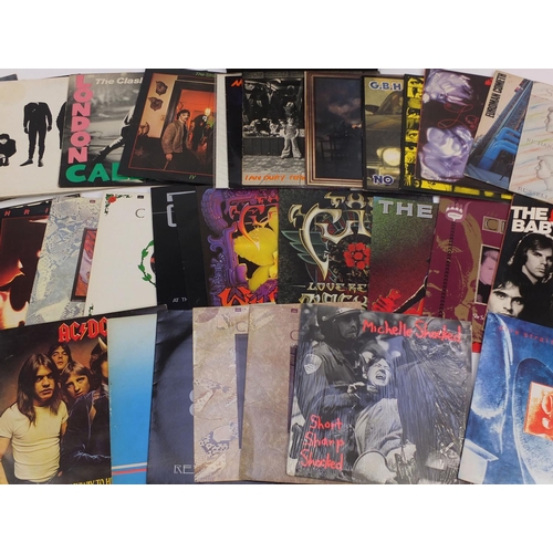 2302 - Case of LP records including Punk, Rock, Stranglers, Clash and Pixigs examples