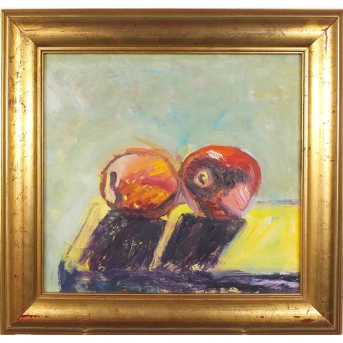 2224 - Susan Stewart - Oil onto board, two, titles and inscribed verso, gilt framed, 31cm x 29cm excluding ... 