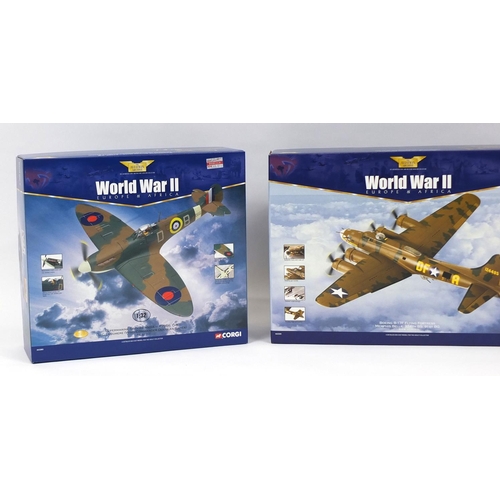 2340 - Three boxed Corgi Aviation Archive die cast aeroplanes comprising Boeing B-17F 'Flying Fortress Memp... 