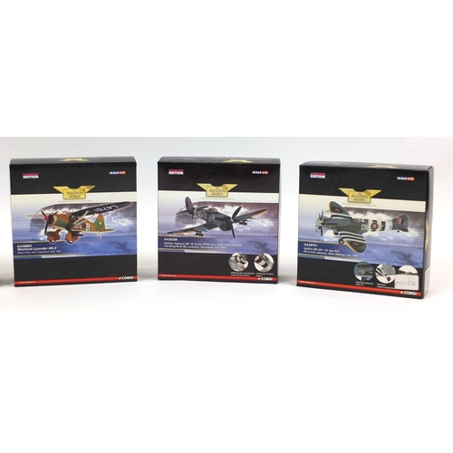 2343 - Five boxed Corgi die cast Aviation Archive aeroplanes comprising P47D Thunderbolt-11 Captain.Hershel... 