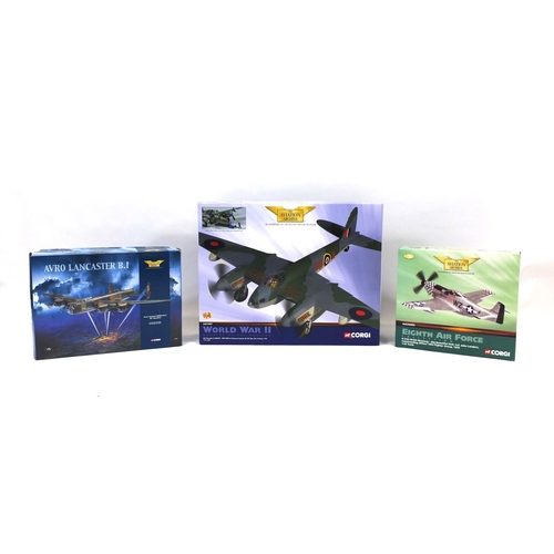 2338 - Three boxed Corgi Aviation Archive die cast aeroplanes comprising, Eight Air Force Mustang, Avro Lan... 