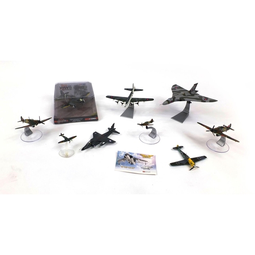 2336 - Collection of Corgi die cast model Aircraft on stands, model Fighter Aeroplane on stands to include ... 