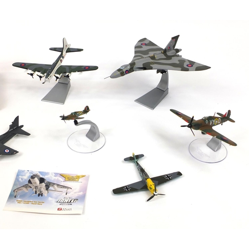 2336 - Collection of Corgi die cast model Aircraft on stands, model Fighter Aeroplane on stands to include ... 