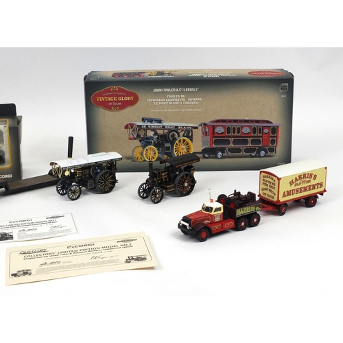 2334 - Collection of Corgi vintage Glory of Steam Engines including boxed Fowler B6 Showman's Locomotive an... 