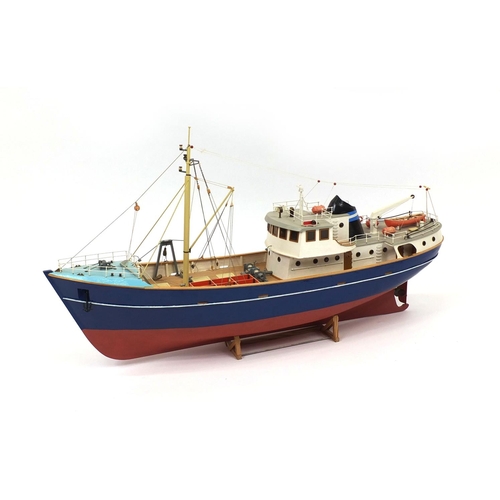 2211 - Model of a wooden fishing boat, 82cm long