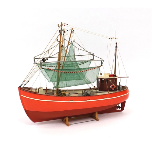 2287 - Wooden model of a fishing boat, 55cm long