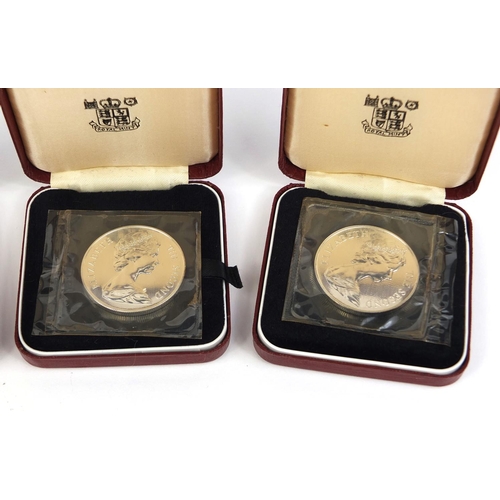 2415 - Four boxed silver proof St Helena T Tercentenary twenty five pence's