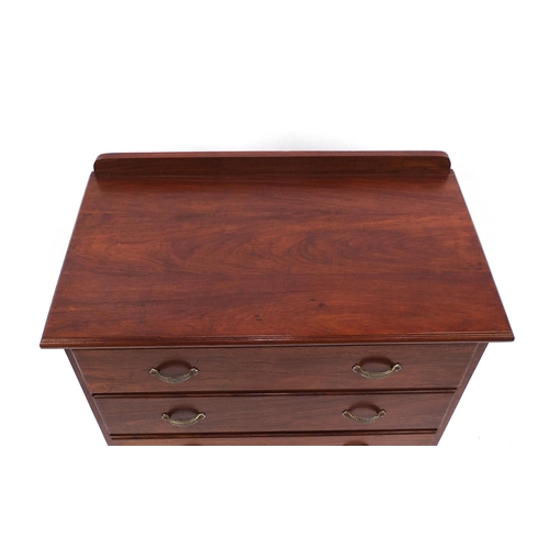 2045 - Art Deco walnut four drawer chest, 78cm high x 84cm wide x 49cm deep