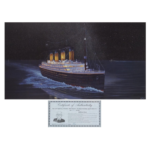 2195 - Simon Fisher pencil signed limited edition print, The Last Sighting Titanic, Mid-Atlantic, signed by... 