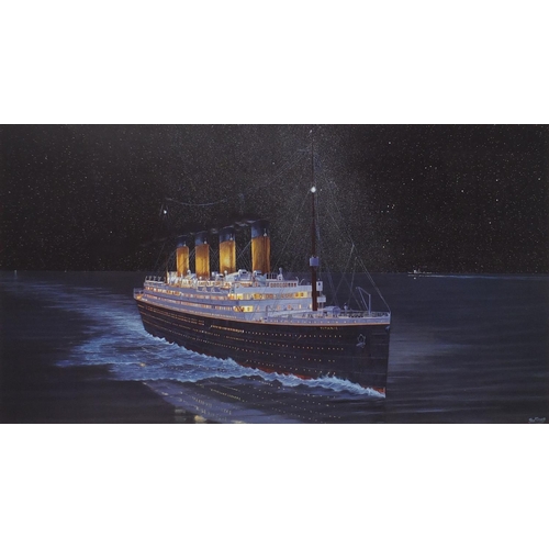 2195 - Simon Fisher pencil signed limited edition print, The Last Sighting Titanic, Mid-Atlantic, signed by... 