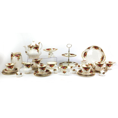 2147 - Collection of Royal Albert Old Country Rose pattern tea ware including teapot, cake stand, cups and ... 