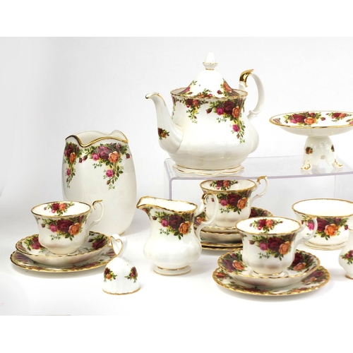 2147 - Collection of Royal Albert Old Country Rose pattern tea ware including teapot, cake stand, cups and ... 