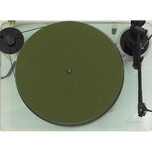 2292 - Vintage Michell Syncro turntable, 15.5cm high x 46cm wide x 34cm deep