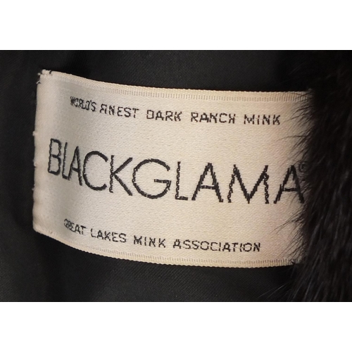 2320 - David Jackson blackglama dark ranch mink jacket with original receipt, for £2000 in 1980, 70cm long