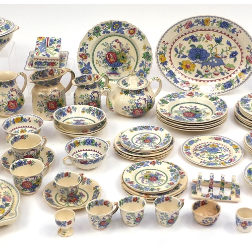 2162 - Large collection of Masons Regency pattern dinner/teaware including coffeepot, teapot, lidded tureen... 