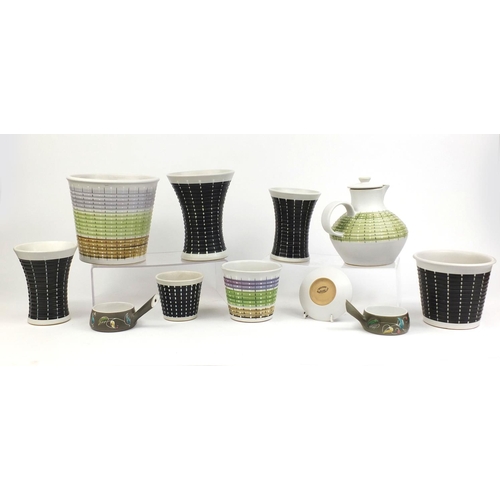 2247 - Collection of Denby Burlington pattern ceramics including vases and a lidded jug together with two D... 