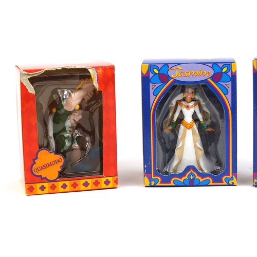 2360 - Four boxed Disney President edition polyresin decorations comprising Alladin, Jasmin, Cinderells and... 