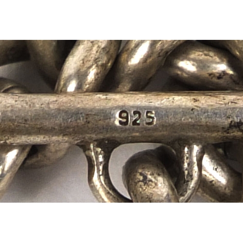 2628 - Large silver watch chain, 54cm long, approximate weight 103.5g