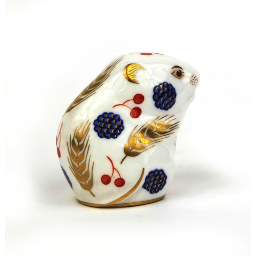 2087 - Royal Crown Derby hamster paperweight with gold stopper, factory marks to the base, 6.5cm high