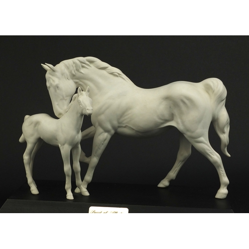 2108 - Royal Doulton images study of two horses, A New Life - HN4186 together with a Beswick Spirit of Affe... 