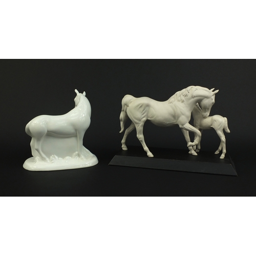 2108 - Royal Doulton images study of two horses, A New Life - HN4186 together with a Beswick Spirit of Affe... 