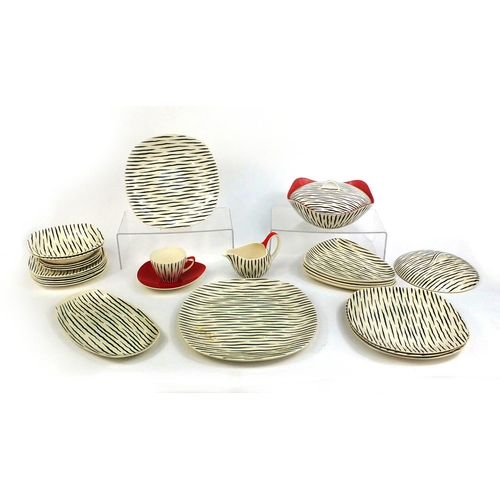 2243 - Collection of midwinter stylecraft Zambesi pattern tea/dinnerware designed by Jessi Tait, including ... 